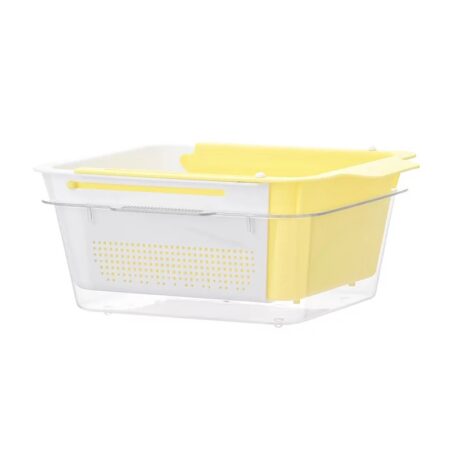 2in1 Kitchen Refrigerator Organizer Airtight Container Removable Drain Tray - Assorted Color