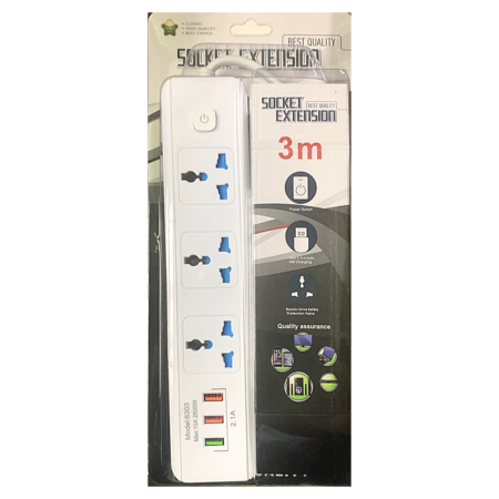 3M Socket Extension Outlet 3 USB Ports