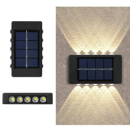 2pcs Solar Wall Light Up and Down Glow Wall Light Outdoor Garden Lamp Waterproof