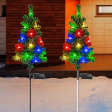 2 Pcs Solar Tree with Multicolor LED