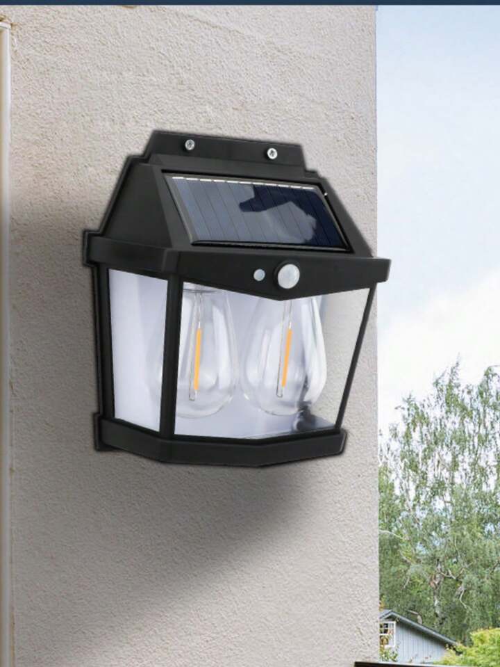 Solar wall lamp, with 2 LED bulbs, motion sensor