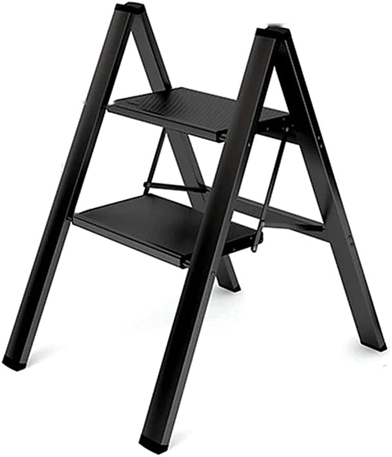 2 Step Ladder, Folding Step Stool with Anti-Slip Sturdy Pedal