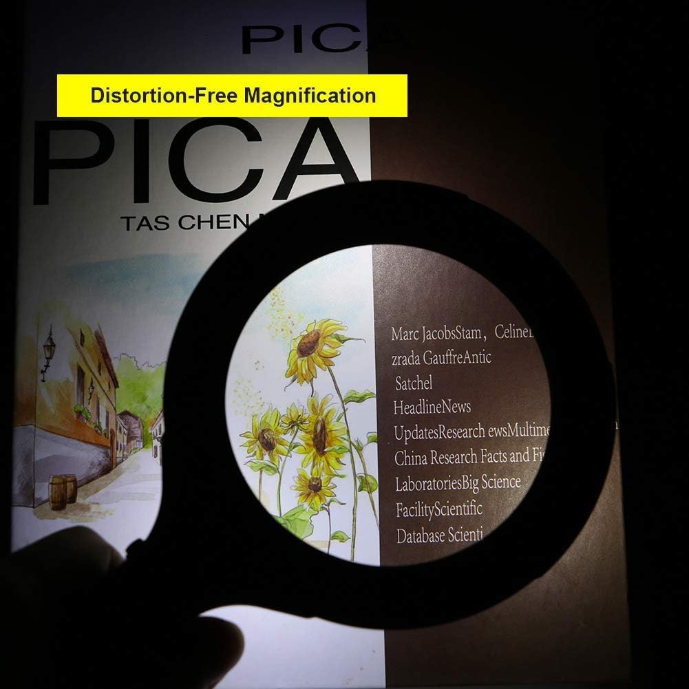 3X Illuminated Magnifier, Handheld Magnifying Glass
