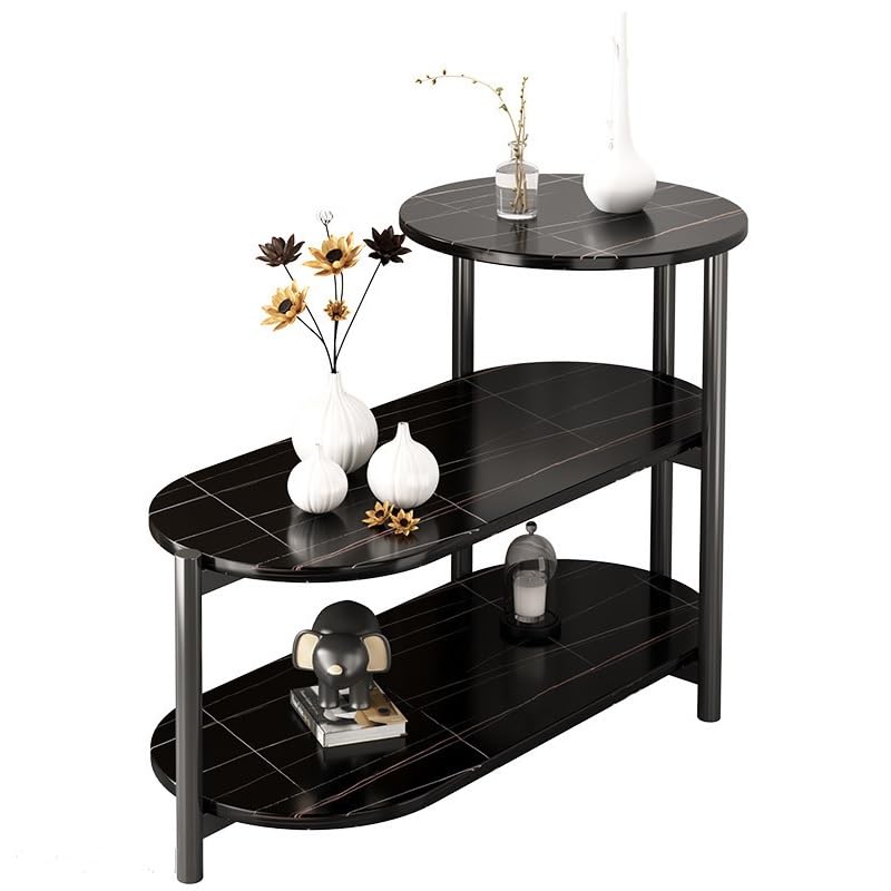 3 Layer Side Table for Living Room Sofa Side Table With Open Storage