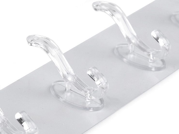 Adhesive Hooks Transparent Wall Hooks for Hanging- Pack of 4