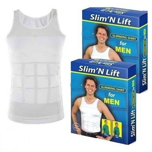 Men's Compression Slimming Shaper Vest - Pack of 2 - White