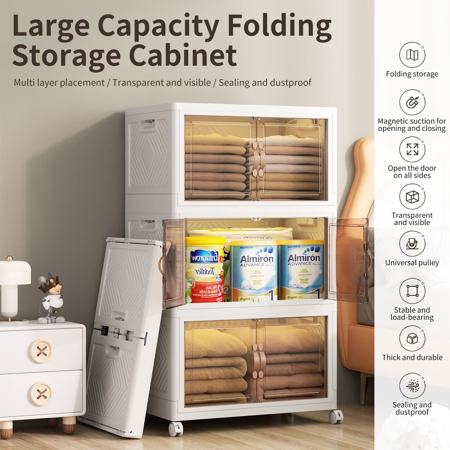 Stackable Cabinet Storage Box for Closer Organizer