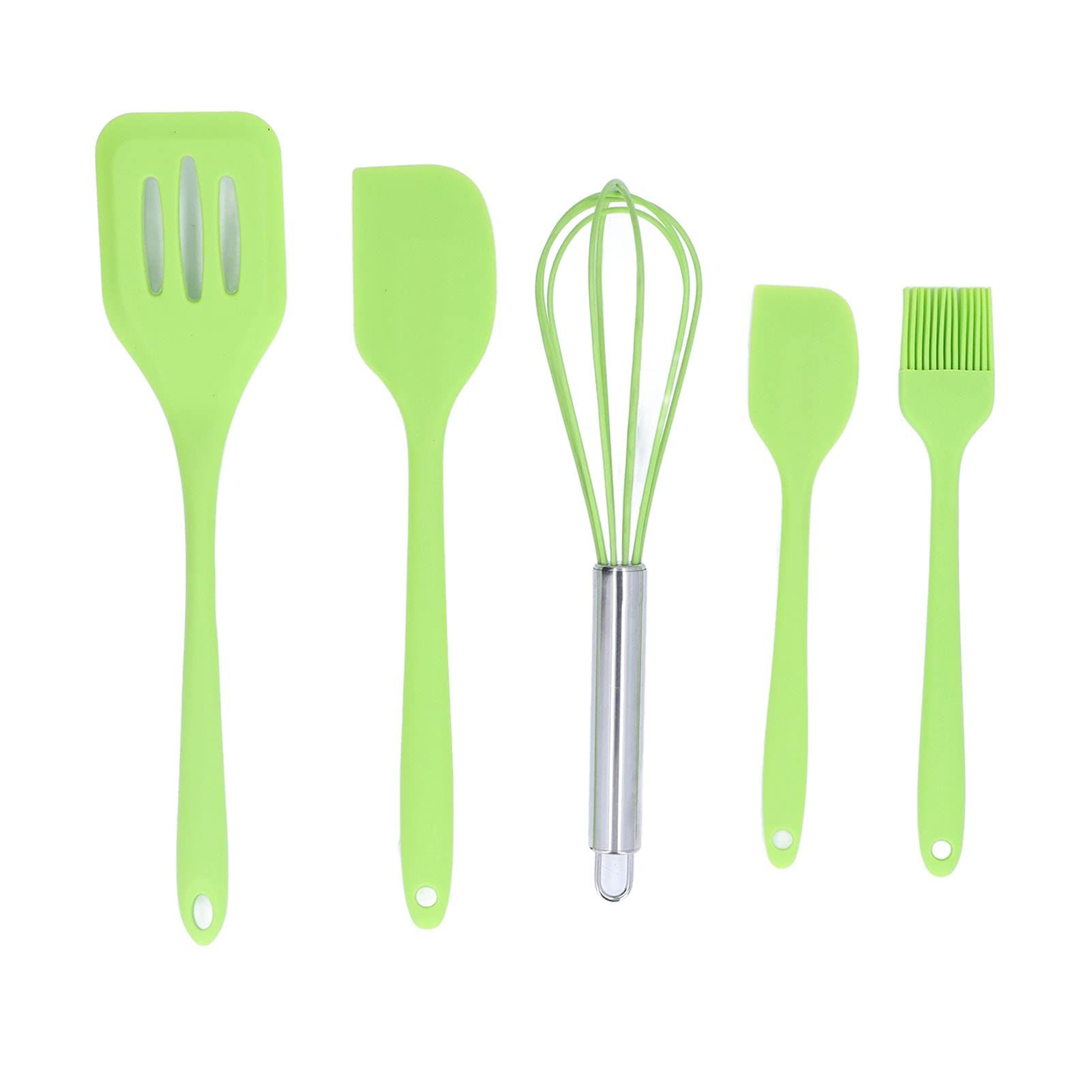 5 Pcs Silicone Kitchen Heat Resistant Nonstick Utensil Set- Assorted Color