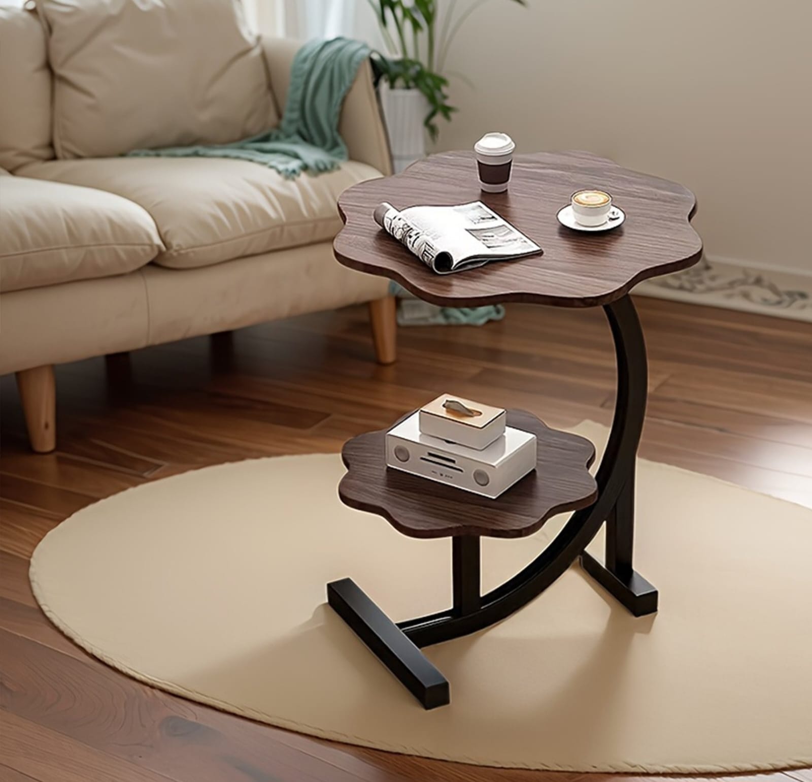 Double Layer Small Coffee Table for Living Room- Assorted Color