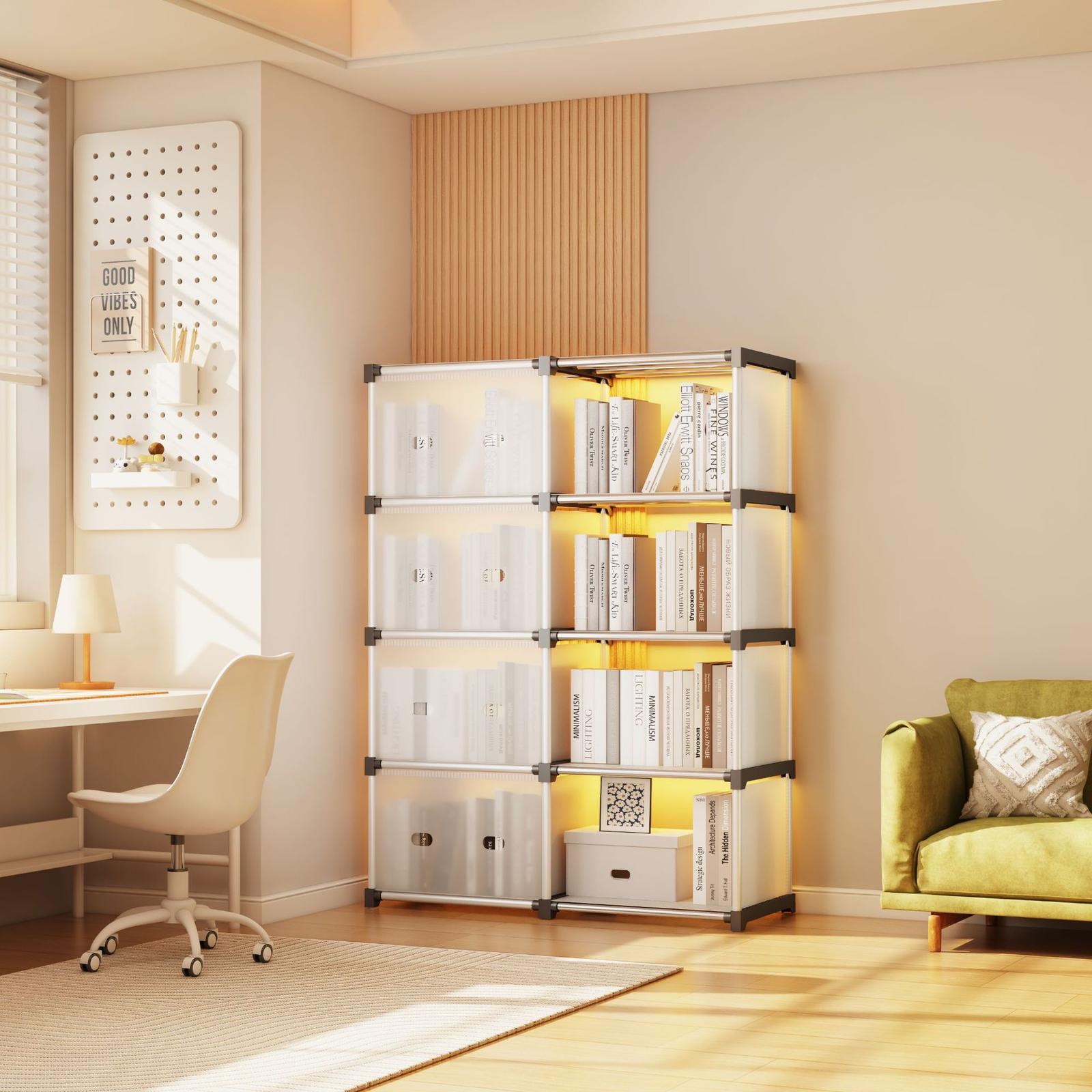 Modular Organizer Cabinet with 8 Removable Compartments & Metal Frame