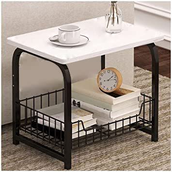 2 Layer Side Table for Living Room - White