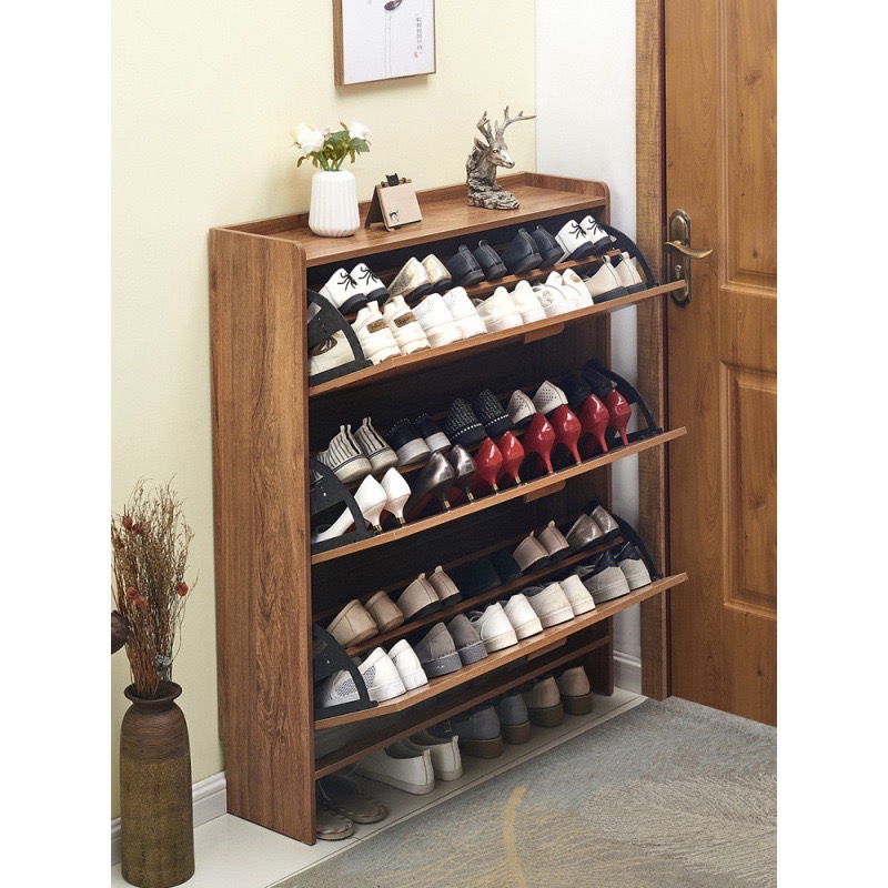 Freestanding Wood Shoe Storage Cabinet