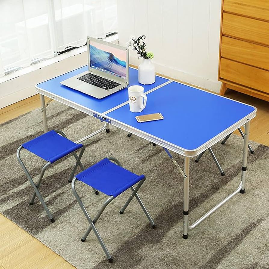 Folding Camping Table with Portable Handle And 4 Chairs