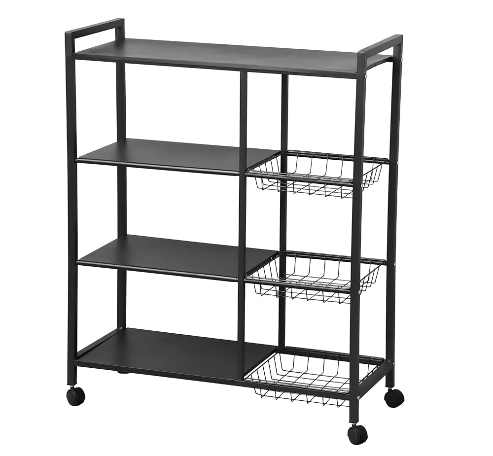 Kitchen Rack Organizer with Wheels Waterproof & Rustproof Shelf