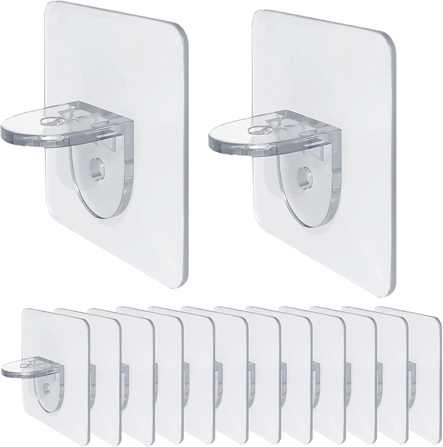 Punch Free Shelf Support Peg, Self Adhesive Shelves Clips for Kitchen- 12 Pcs