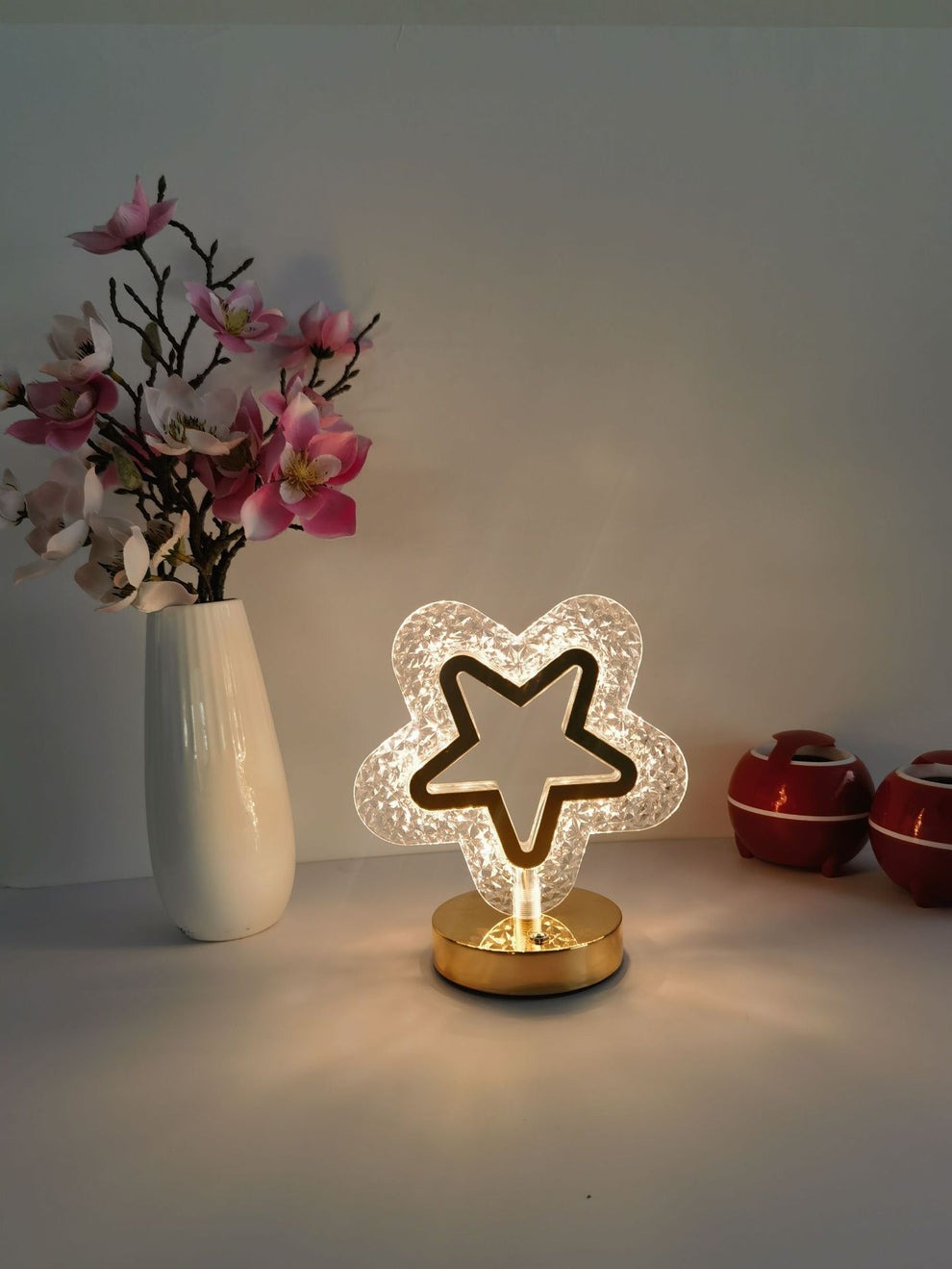 Crystal 3 Modes Light Table Desk Lamp Star Shape