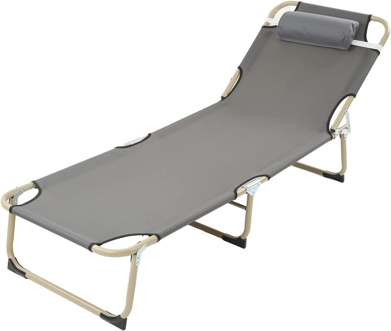 Outdoor recliner folding bed chair with pillow