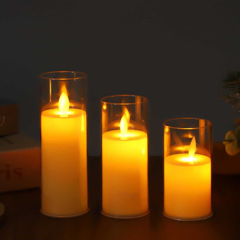Pack of 3 LED electronic candle