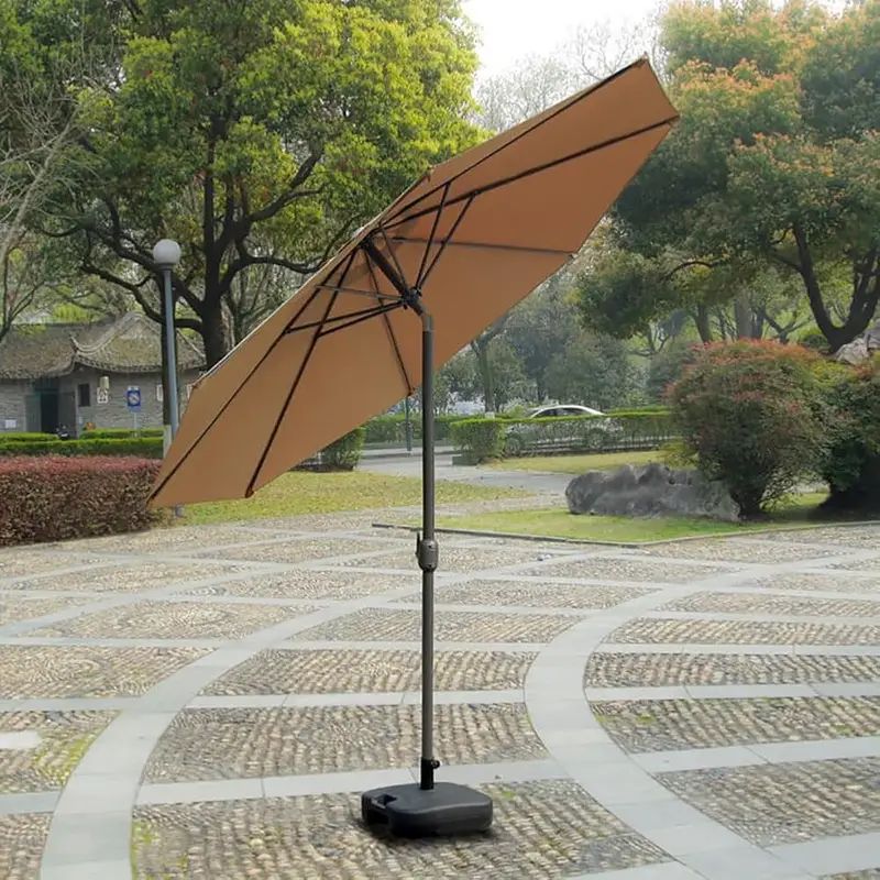 8ft Outdoor Umbrella with Tilt, Market Table Patio Umbrella with Crank and 38mm Metal Pole