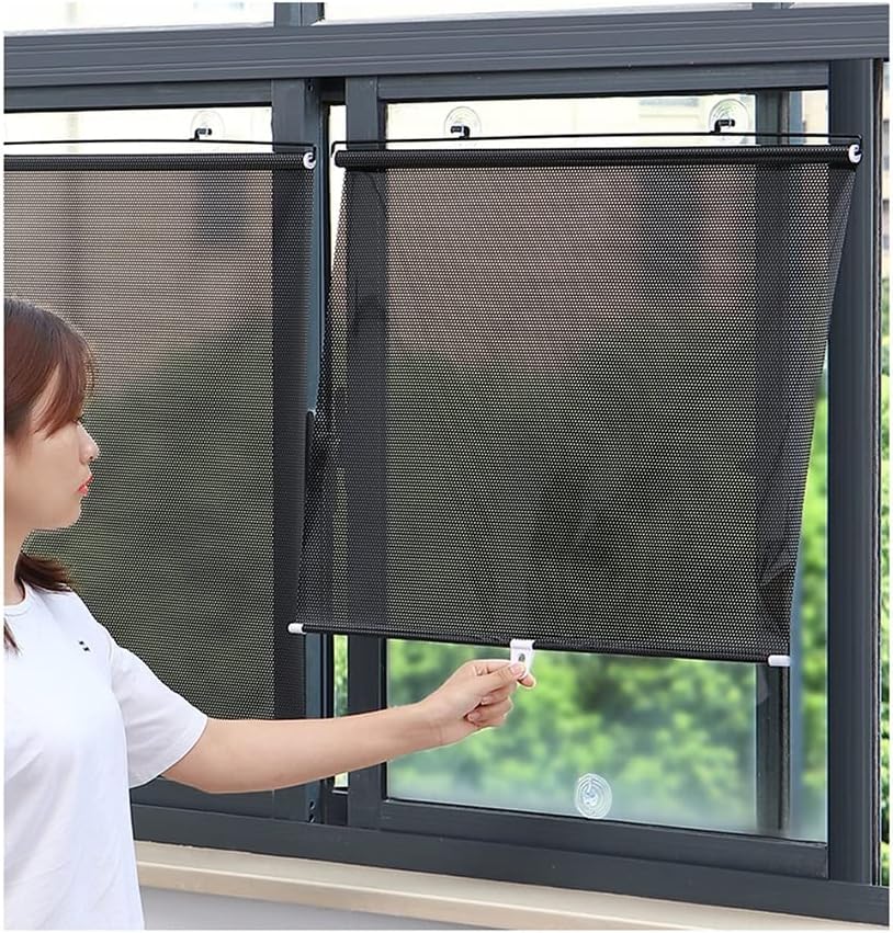 Blackout Roller Shades and Blind, Home Office Glass Sunshade Curtain