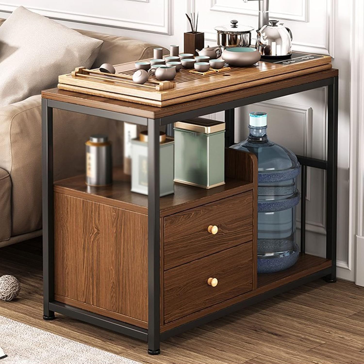 Movable Trolley Side Table,Sofa Side Cabinet On Wheels