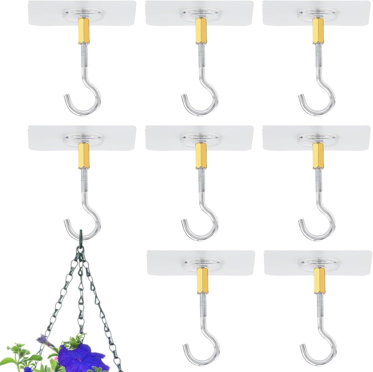 Ceiling Hooks for Plants,Wall Hooks for Suspending Small Plants, Ceiling Decoration- 6 Pcs set