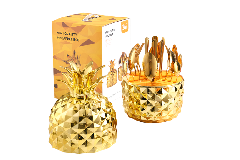 Pineapple Shaped 410 Stainless Steel 24 Piece Cutlery Set