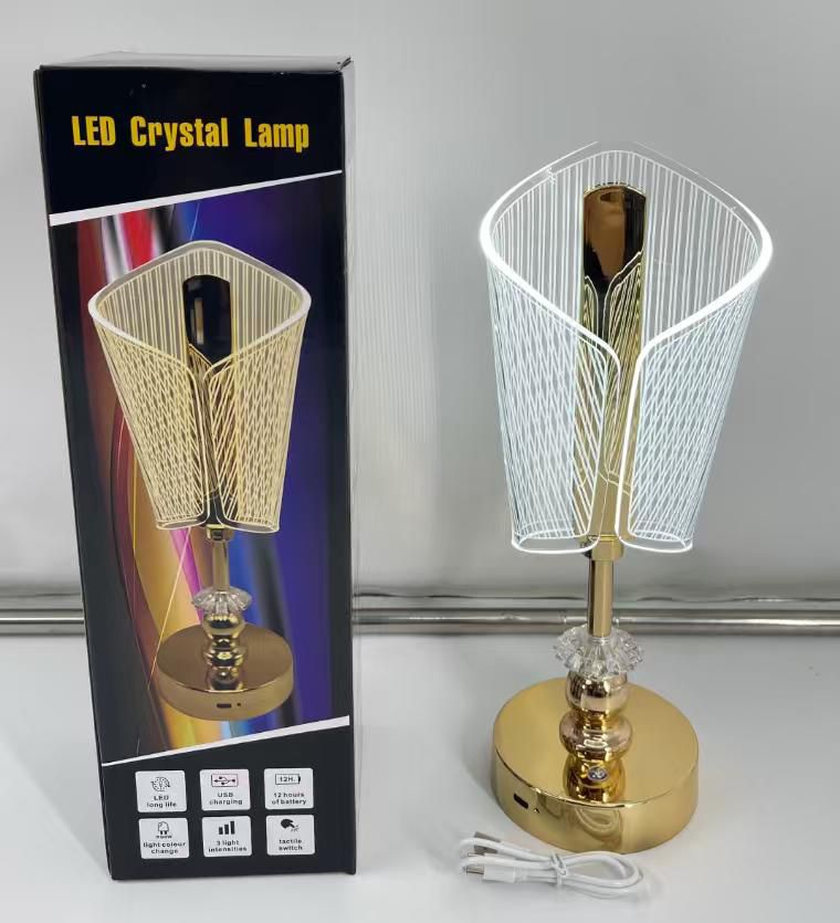 Touch LED Gold Crystal Table Lamp