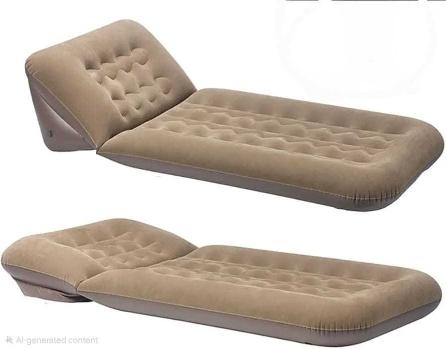 Portable Ergonomic Air Mattress Inflatable Lounger Couch with Adjustable Backrest