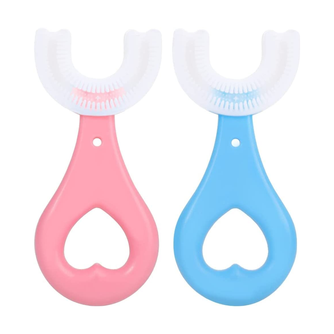 Toothbrush for Kids with U Shaped Silicone Brush Head