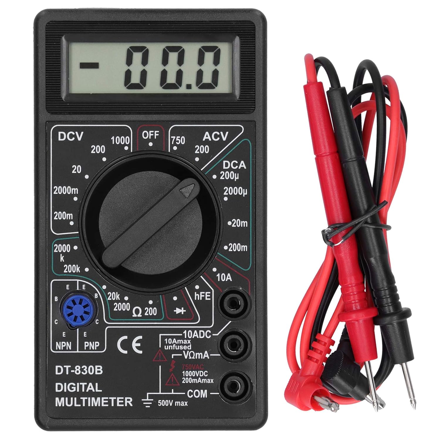 Digital Multimeter, DT830B Multimeter Portable LCD Digital Electronic Voltmeter
