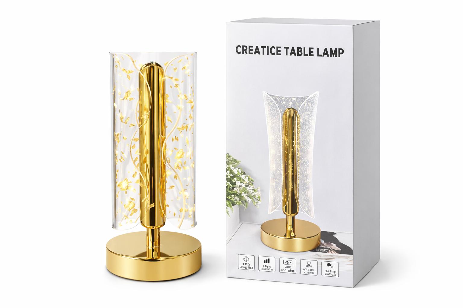 Elegant Golden LED Table Lamp