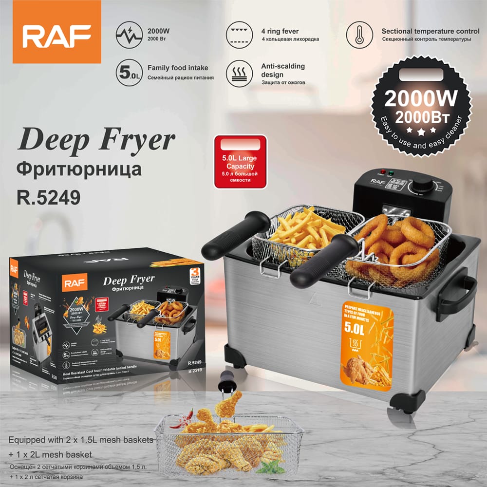 RAF Double Deep Fryer with Indicator Light