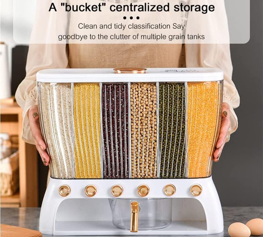 6 Grid, Moisture Proof/Airtight Dry Food Storage Containers/Elegant Design
