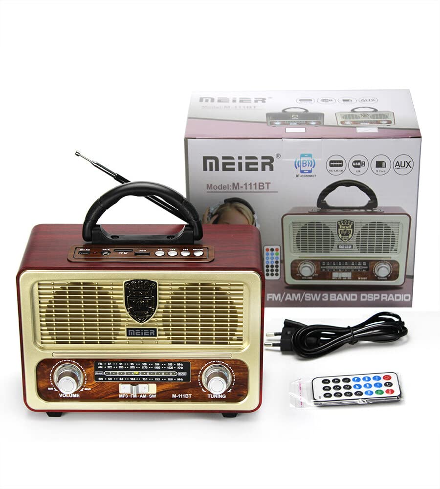 Vintage Wooden Bluetooth Radio- Assorted Color