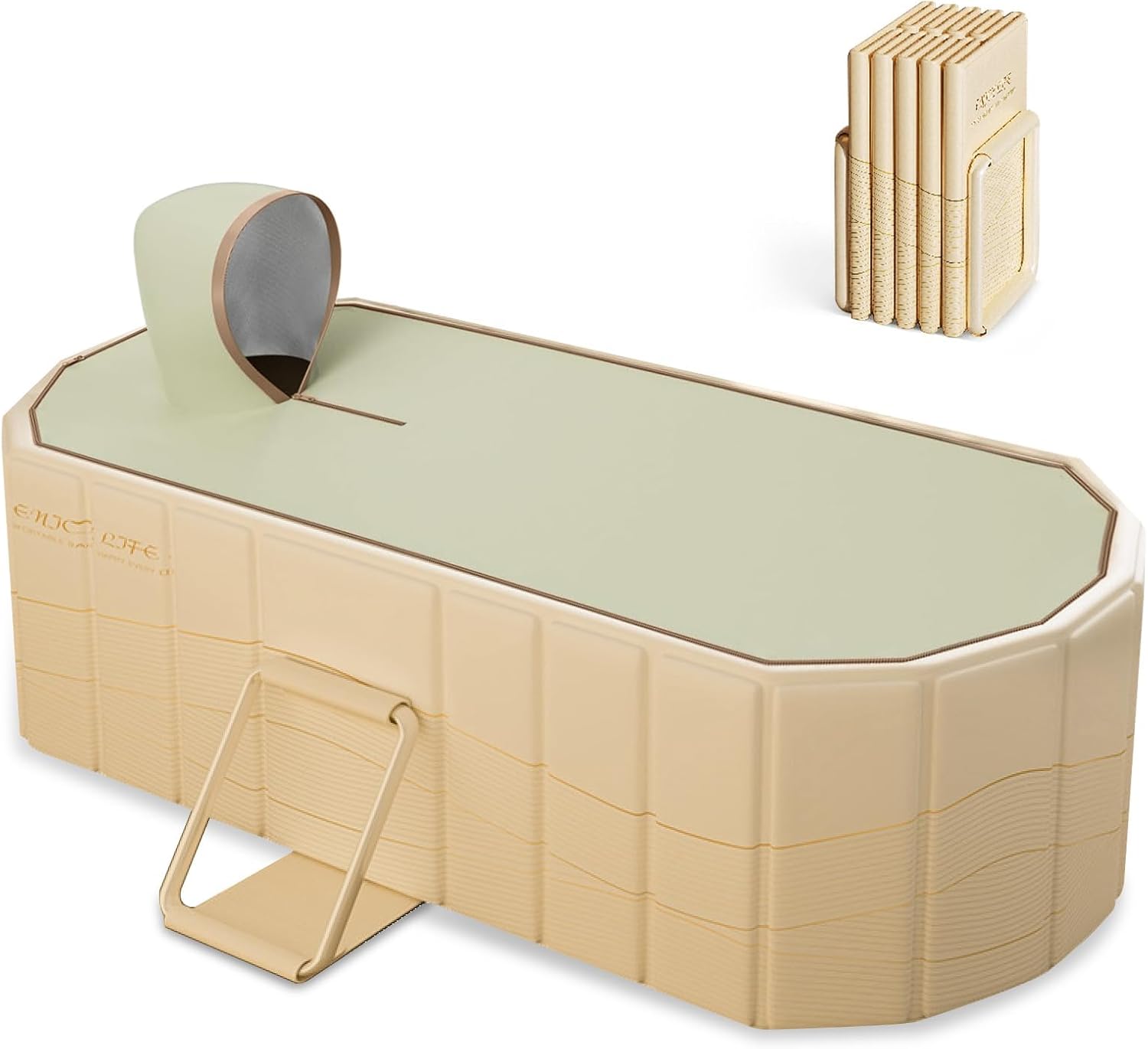 Adult Folding Bathtub with lid, Portable Insulated Design