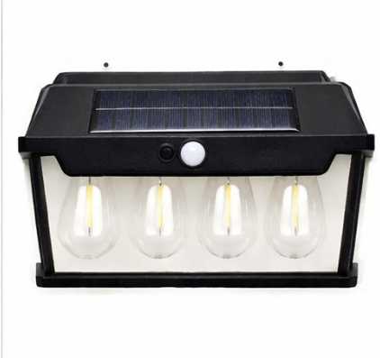 Solar Powered 4 LED Outdoor Wall Light with Motion Sensor