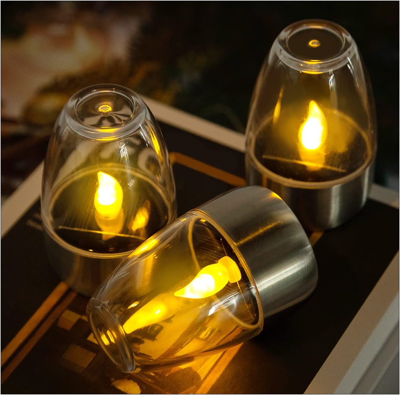 Solar Candles Outdoor Waterproof, Flameless Tea Lights- 1pc