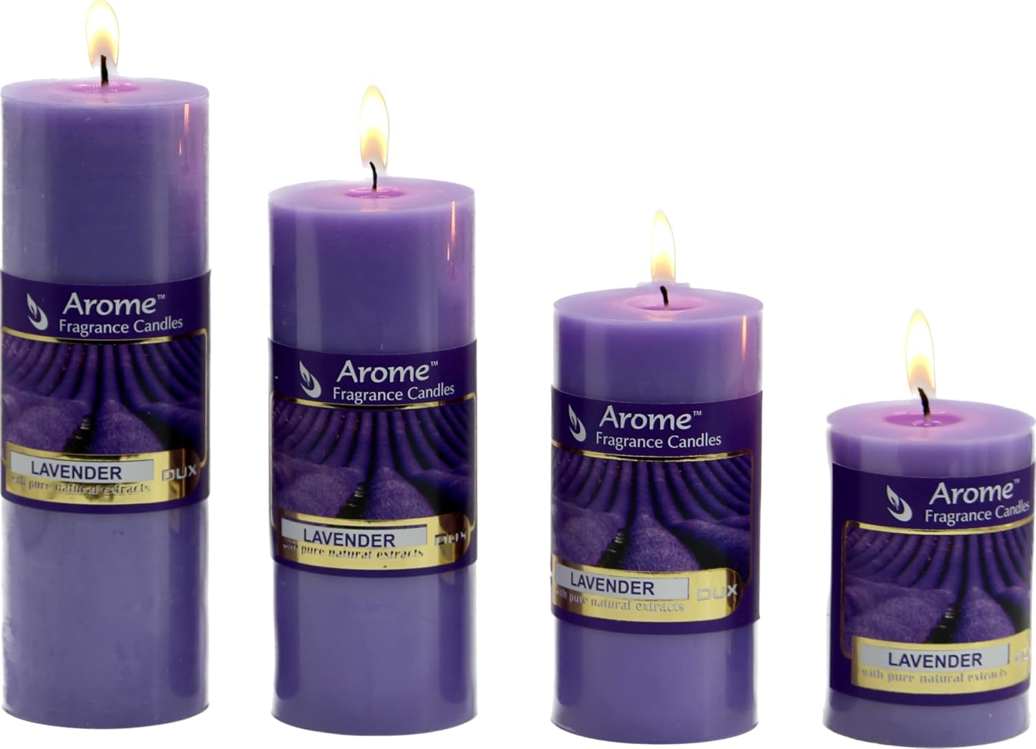 Candle Set of 4 Fragrance Pillar Candles