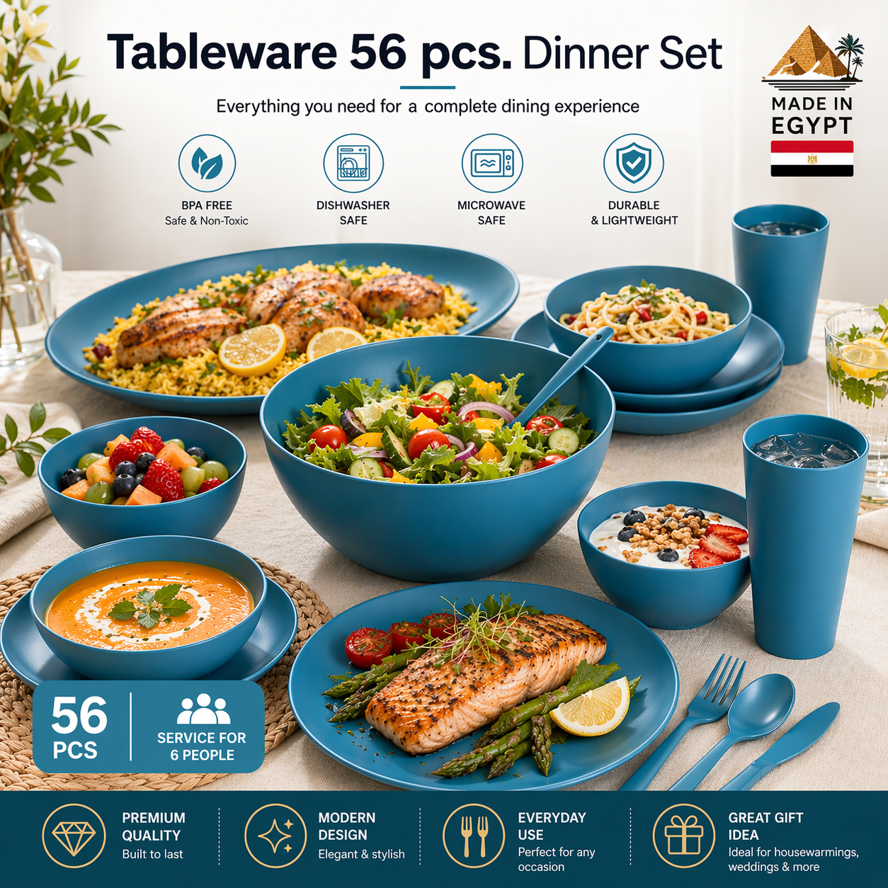 Tableware 56 pcs. Dinner Set