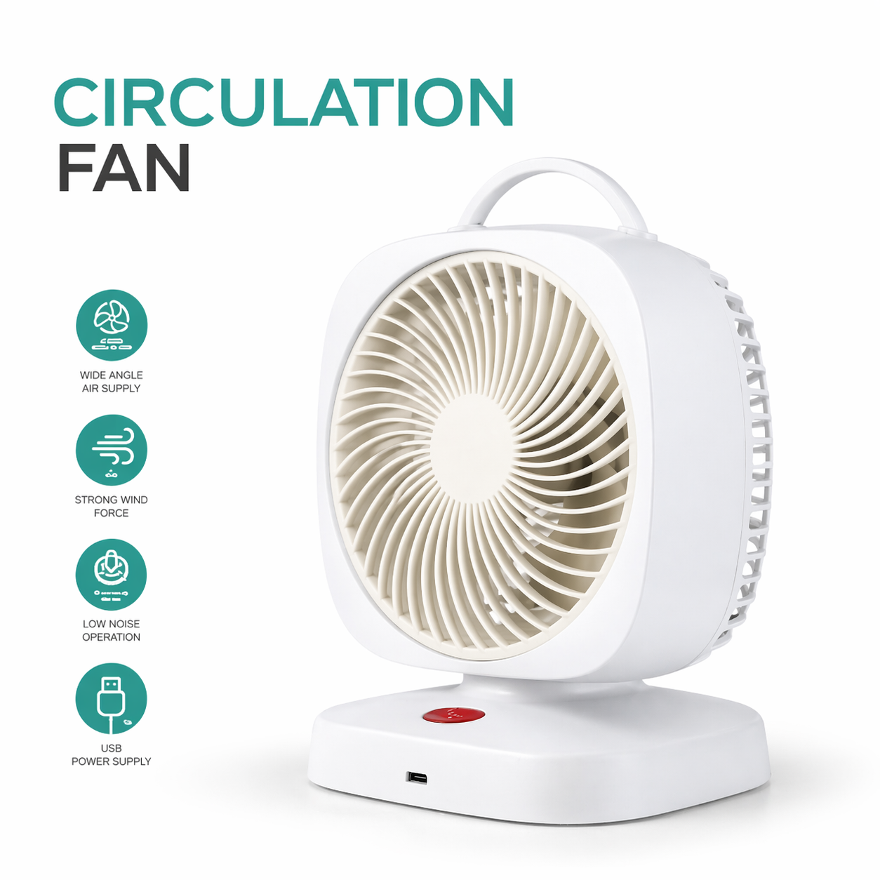 Circulation Fan – Portable 5-Speed Desktop Air Circulator