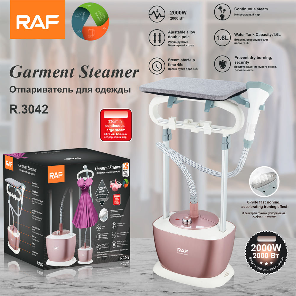 RAF Water Tank Electric Steam Iron Station Vertical Standing Garment Steamer With Ironing Board