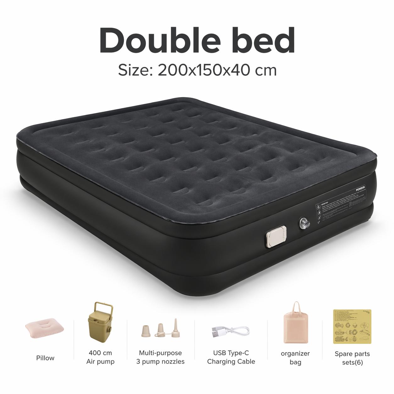Comfortable Inflatable Mattress for Home, Guests, Camping and Travel