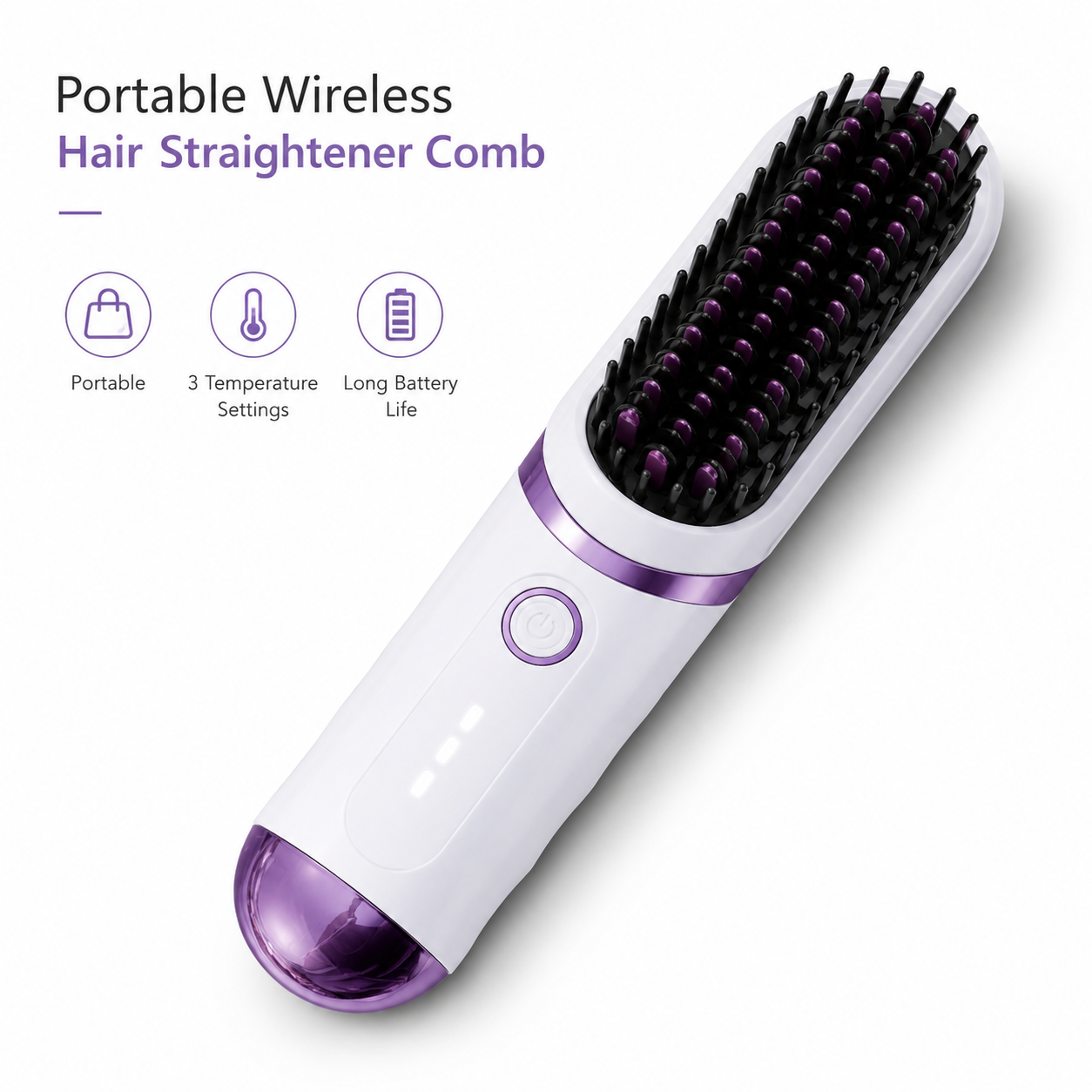 Portable Wireless Hair Straightener Comb