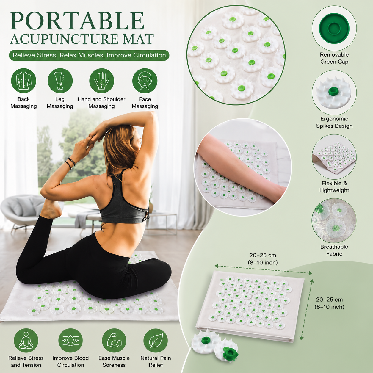 Portable Acupressure Mat – Compact Relaxation & Muscle Relief Pad
