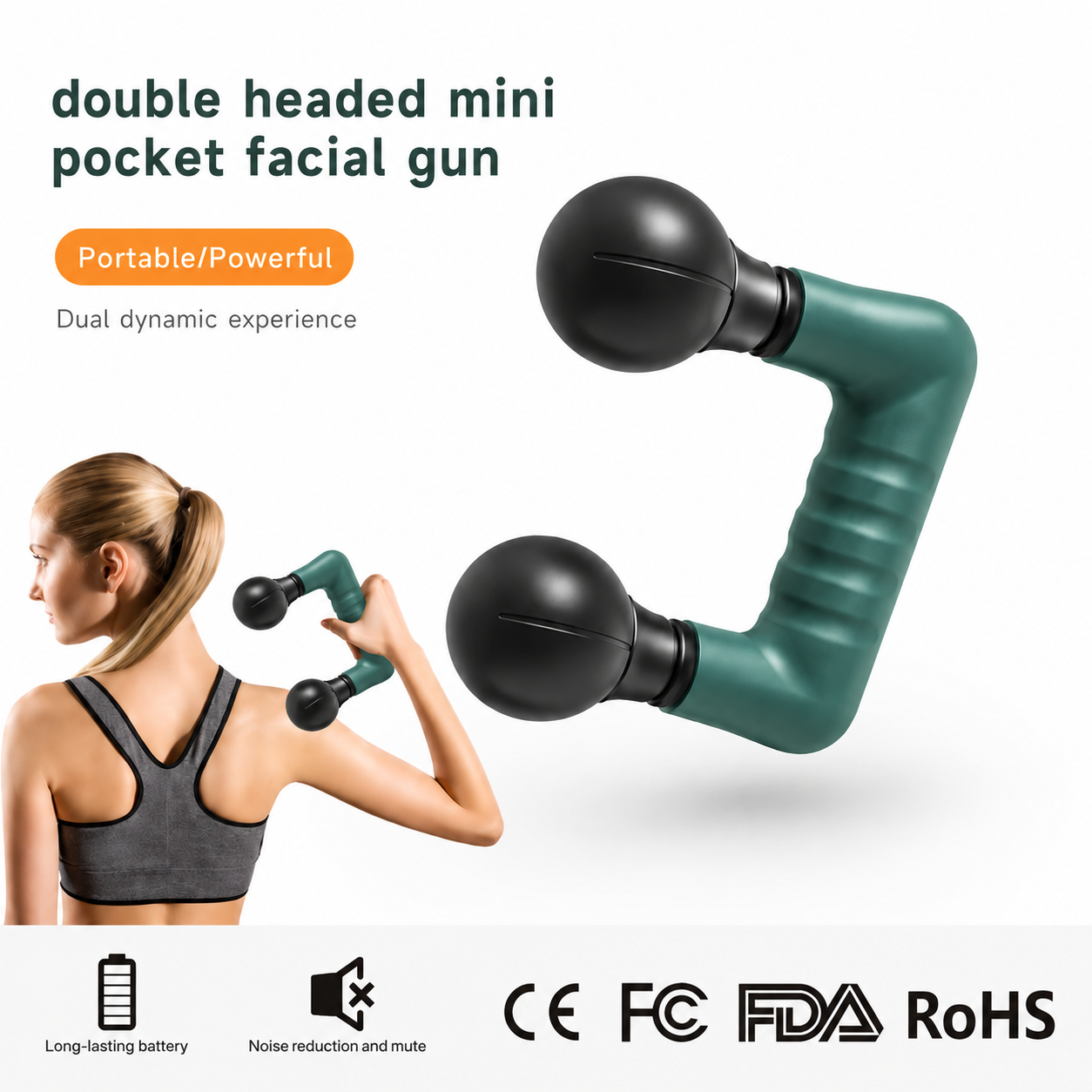 Double Headed Mini Pocket Facial Gun