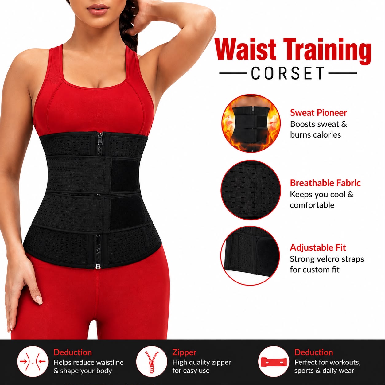 Waist Training Corset – Adjustable Sweat Belt for Women