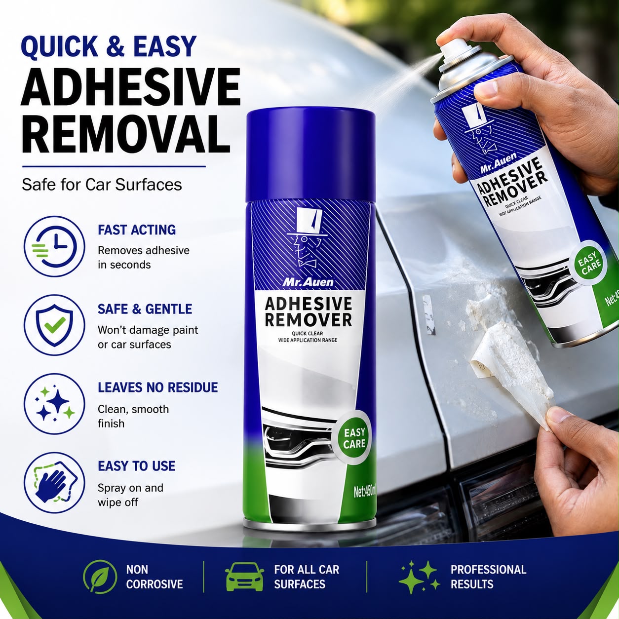 Adhesive Remover Spray Fast-Acting Glue & Sticker Residue Cleaner