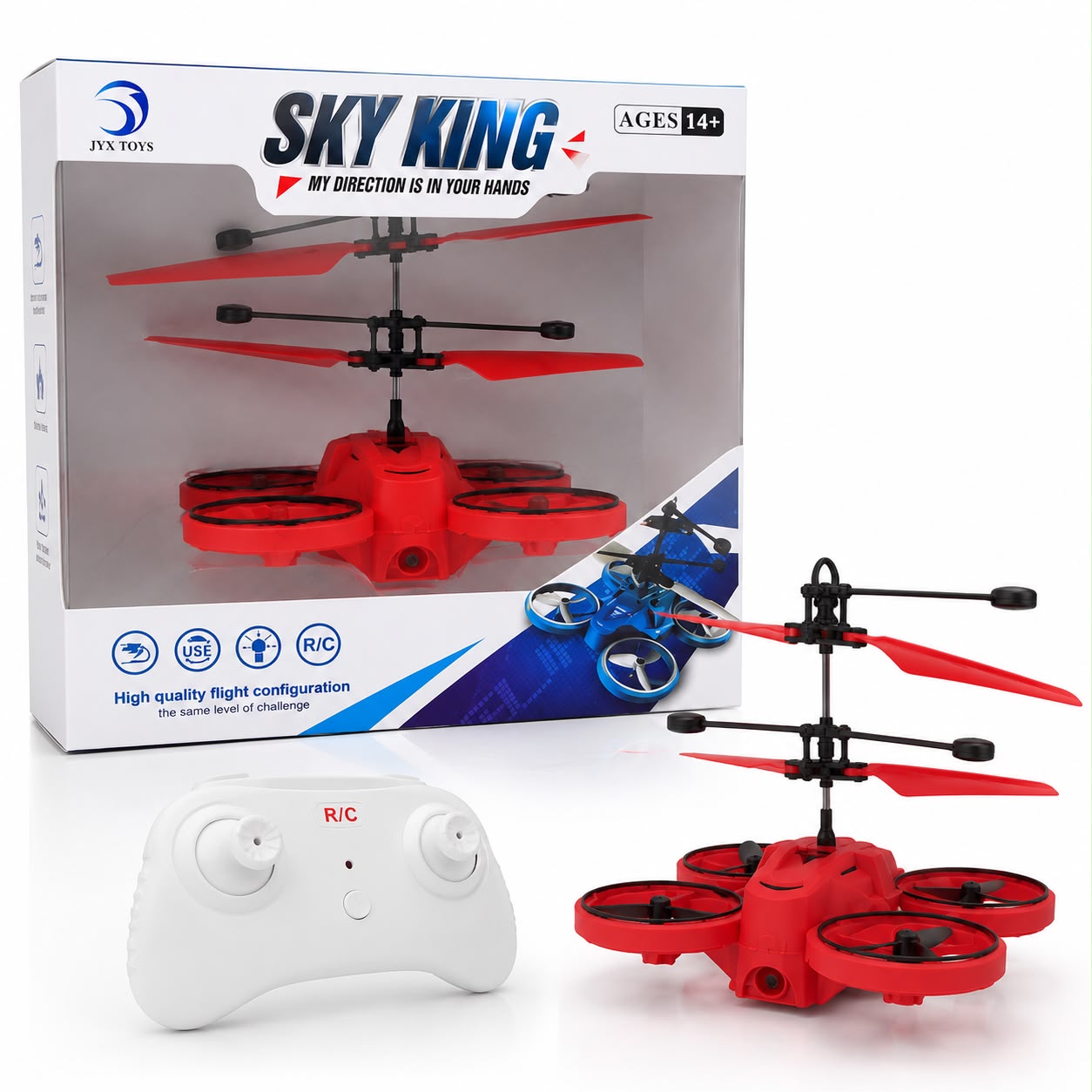 Sky King RC Flying Drone Helicopter Toy with Remote Control
