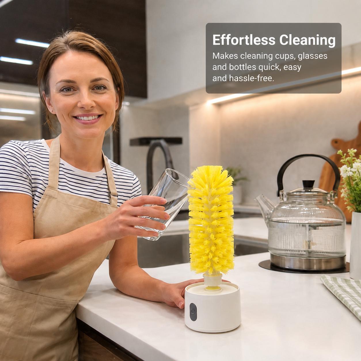 Rechargeable electric cup and bottle brush